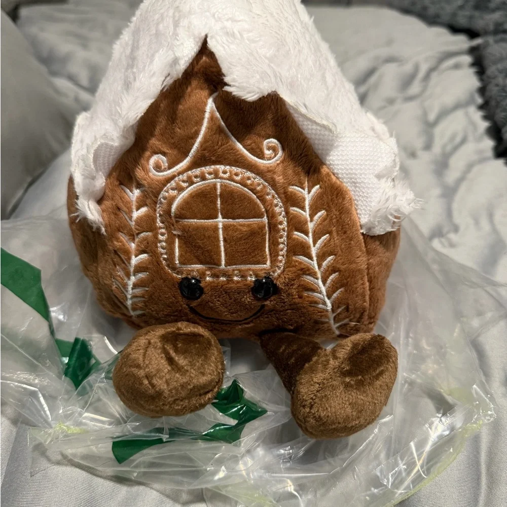 Brown Plush Gingerbread House Toy
